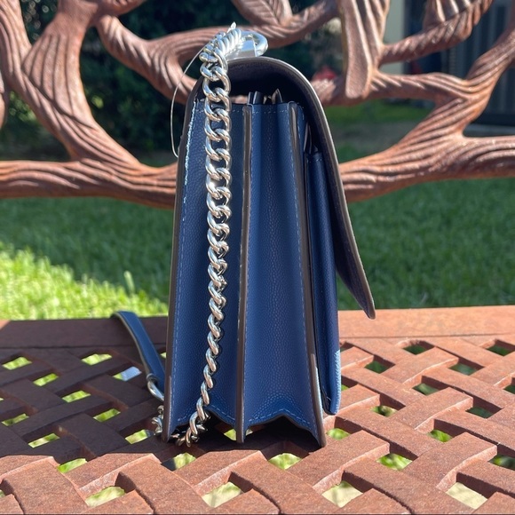 NWT COACH Klare Blue/Silver Leather Chain Strap Crossbody Shoulder Bag. - Picture 5 of 15